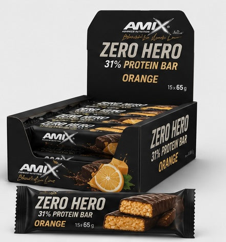 AMIX Zero Hero Protein Bar Orange Box 12x65g