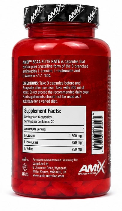 AMIX BCAA Elite Rate 120 Cápsulas